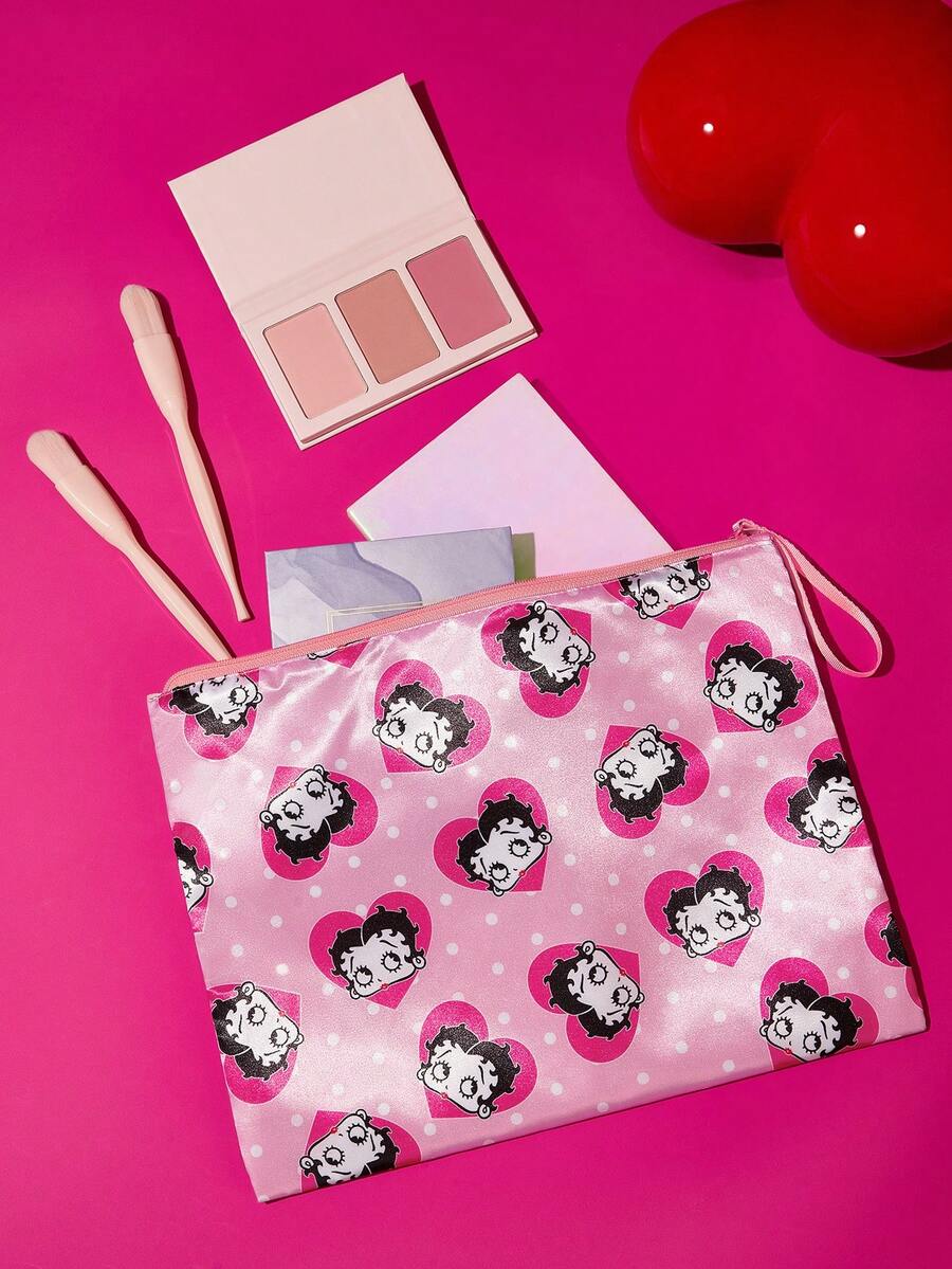 Betty Boop 1 kom set lagane kozmetičke torbe od poliesterskih vlakana sa štampanim crtanim uzorkom