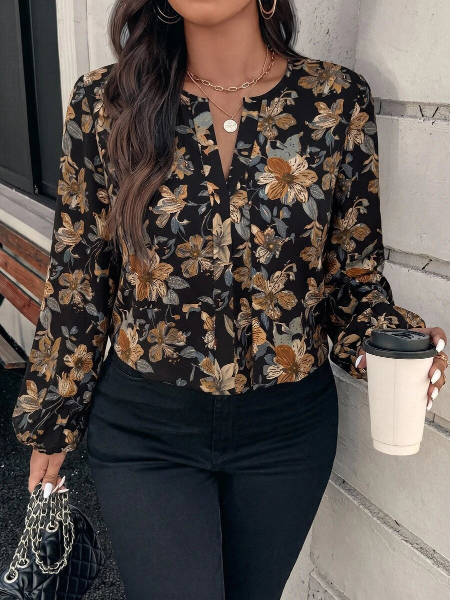 Ženska bluza plus size, elegantna, sa ombre leopard printom, puni dezen