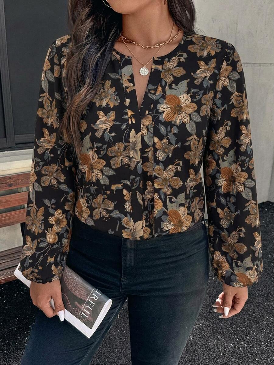 Ženska bluza plus size, elegantna, sa ombre leopard printom, puni dezen