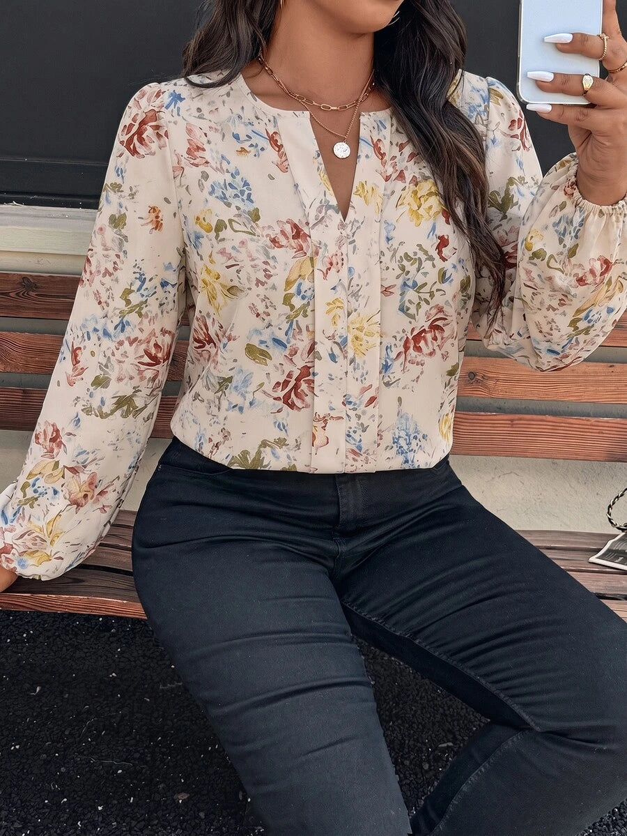 Ženska bluza plus size, elegantna, sa ombre leopard printom, puni dezen