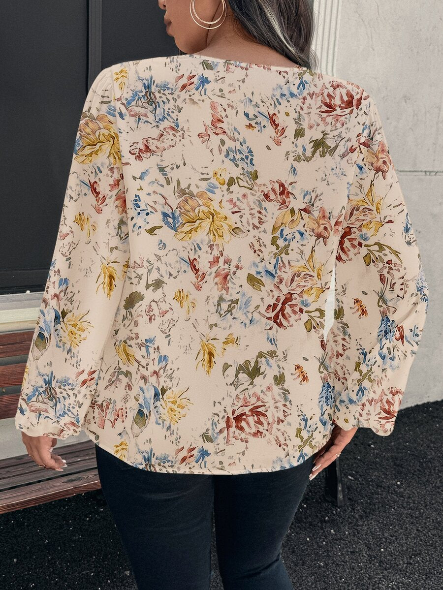 Ženska bluza plus size, elegantna, sa ombre leopard printom, puni dezen