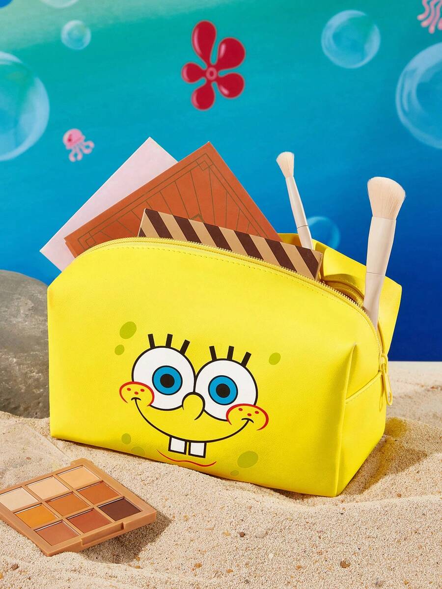 SpongeBob SquarePants  lagana PVC torbica za šminku sa printom crtanog lika i šljokicama
