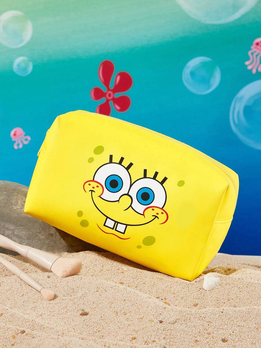 SpongeBob SquarePants  lagana PVC torbica za šminku sa printom crtanog lika i šljokicama