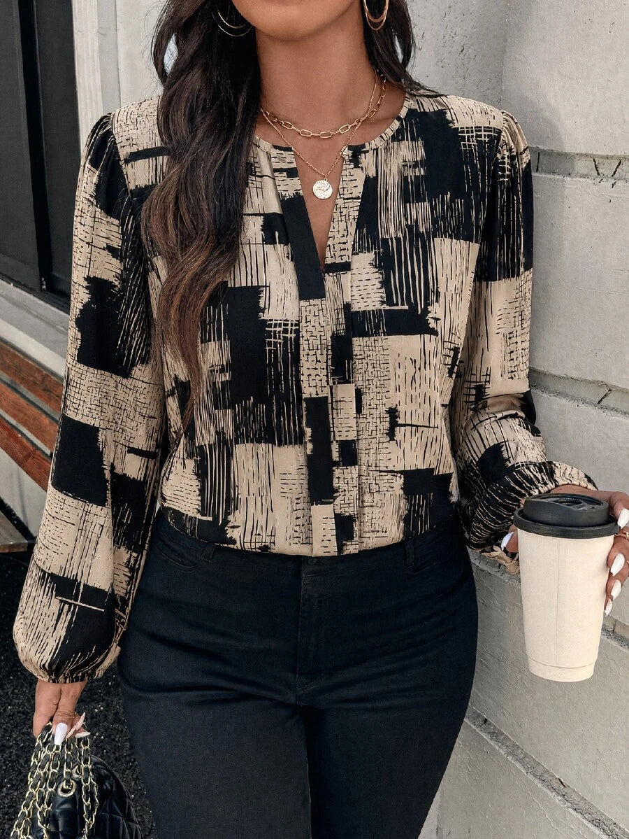 Ženska bluza plus size, elegantna, sa ombre leopard printom, puni dezen