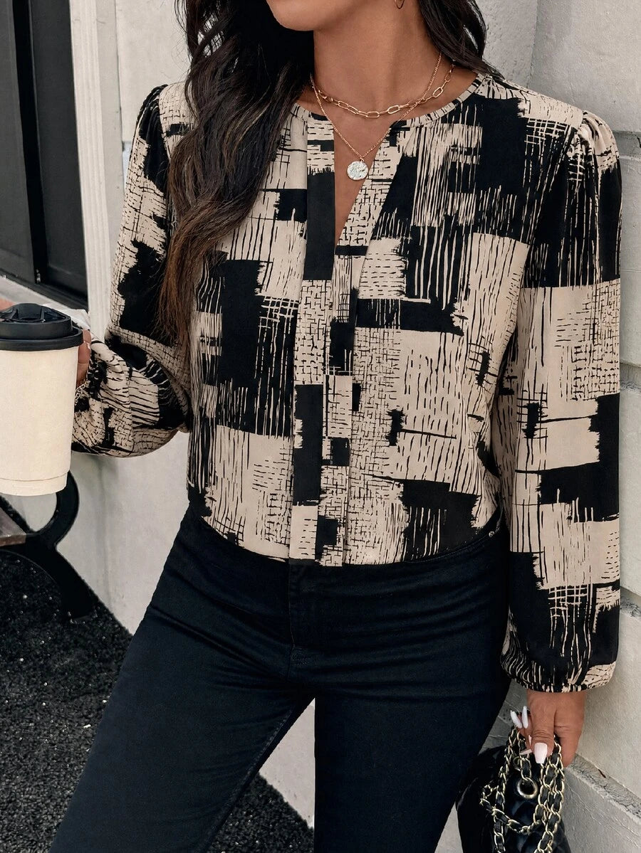 Ženska bluza plus size, elegantna, sa ombre leopard printom, puni dezen