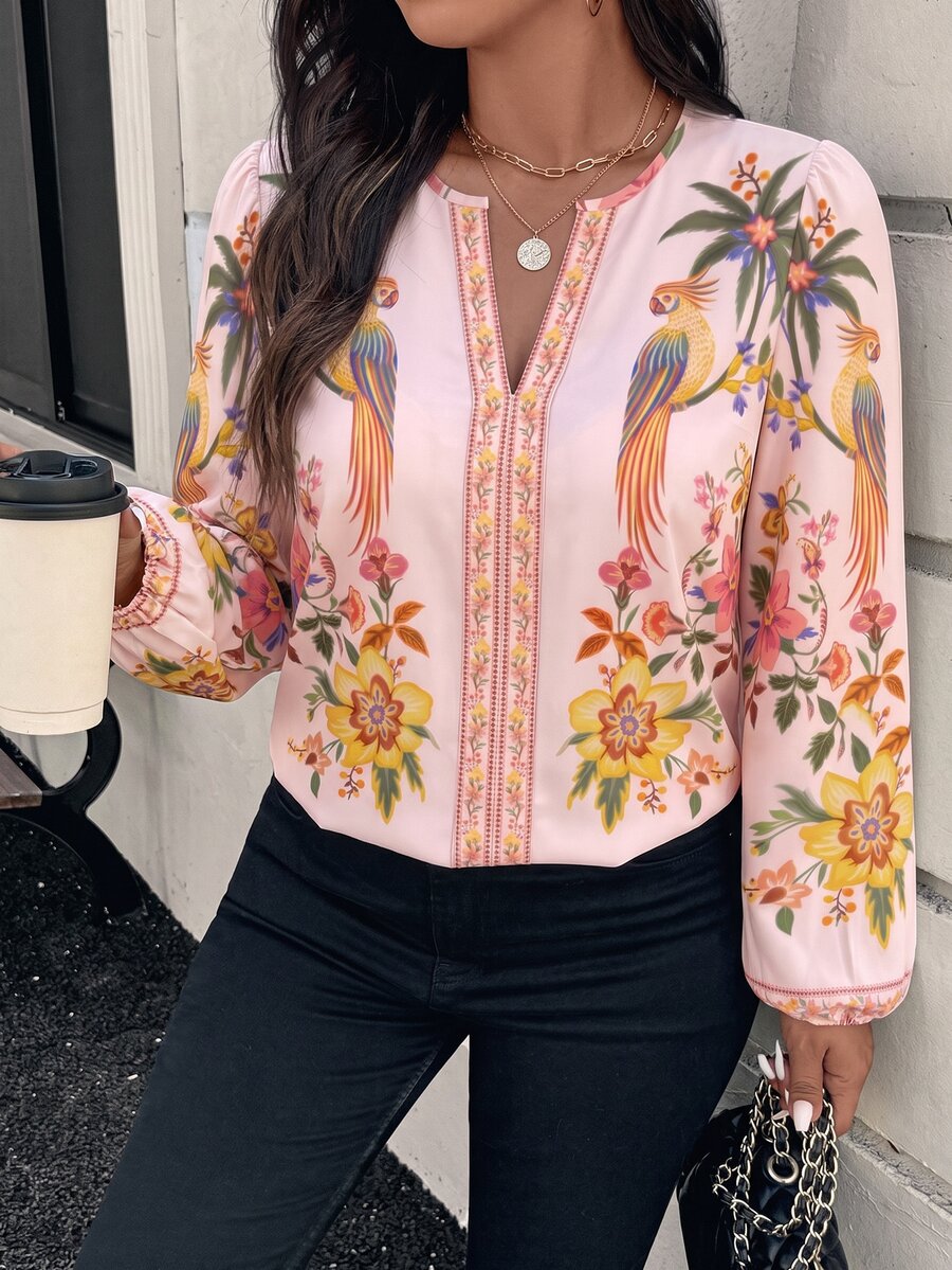 Ženska bluza plus size, elegantna, sa ombre leopard printom, puni dezen