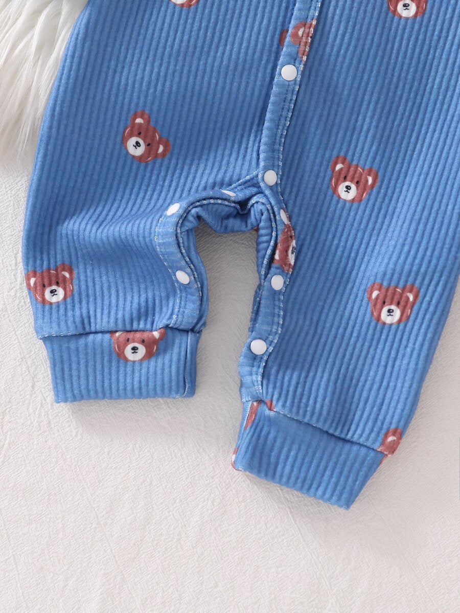 Kombinezon sa kapom, beli panda, zeleni avokado, plavi medved, slatki crtani print, mekan i udoban
