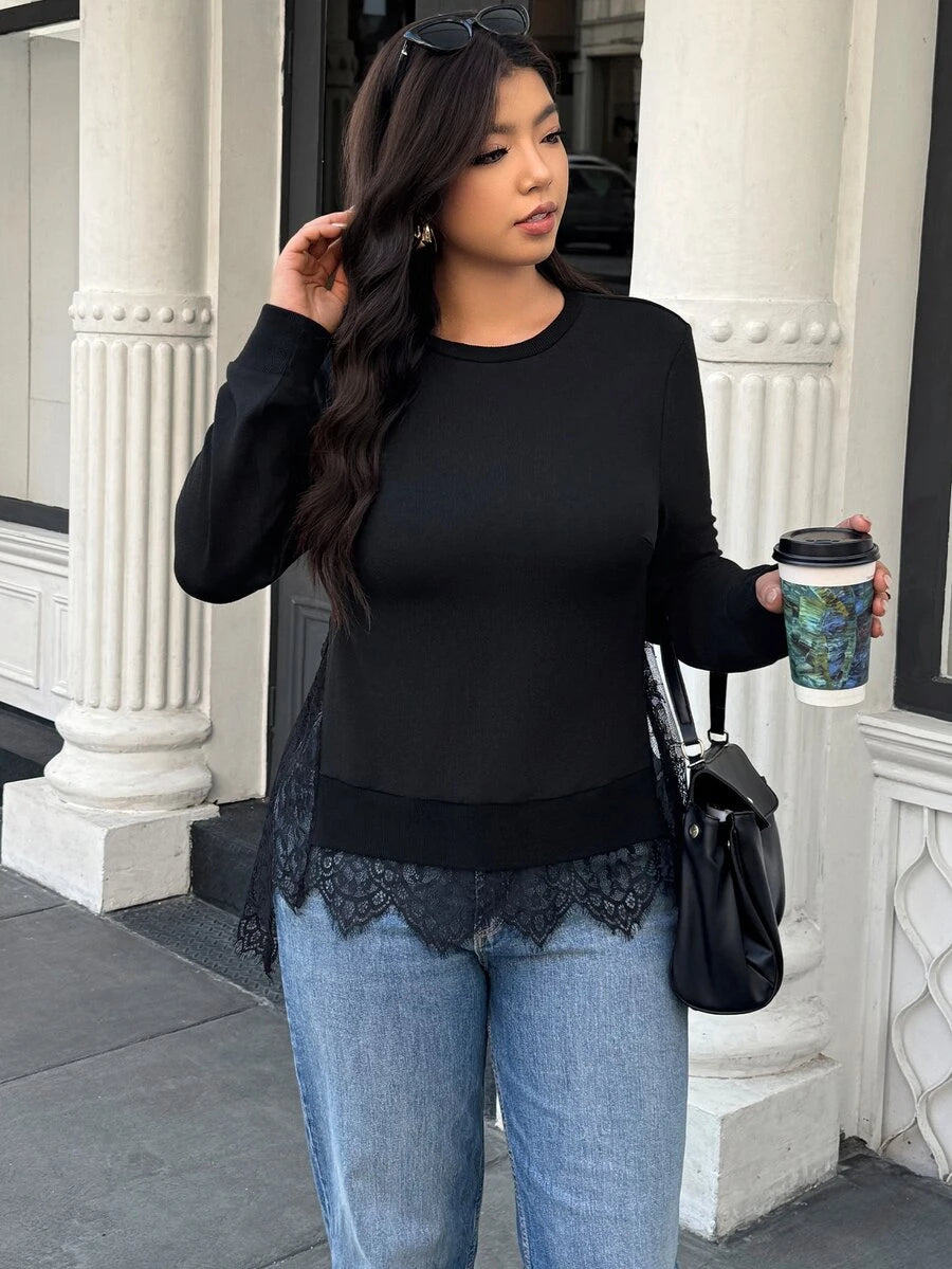 Ženska bluza za jesen/zimu u plus size veličini, ležerna