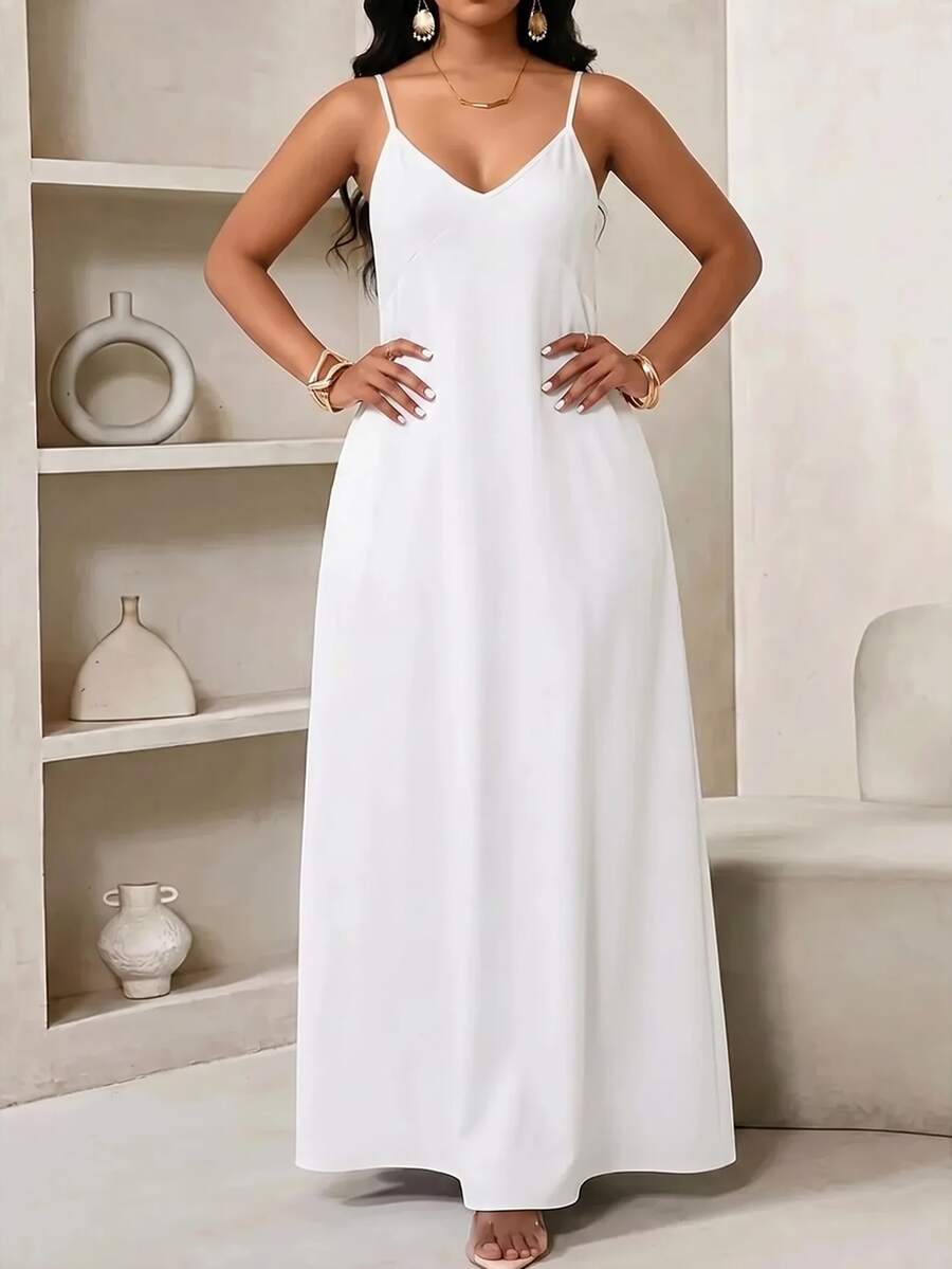 Lady Haljina sa tankim kaiš-bretelama i printom sa šljokicama, plus size