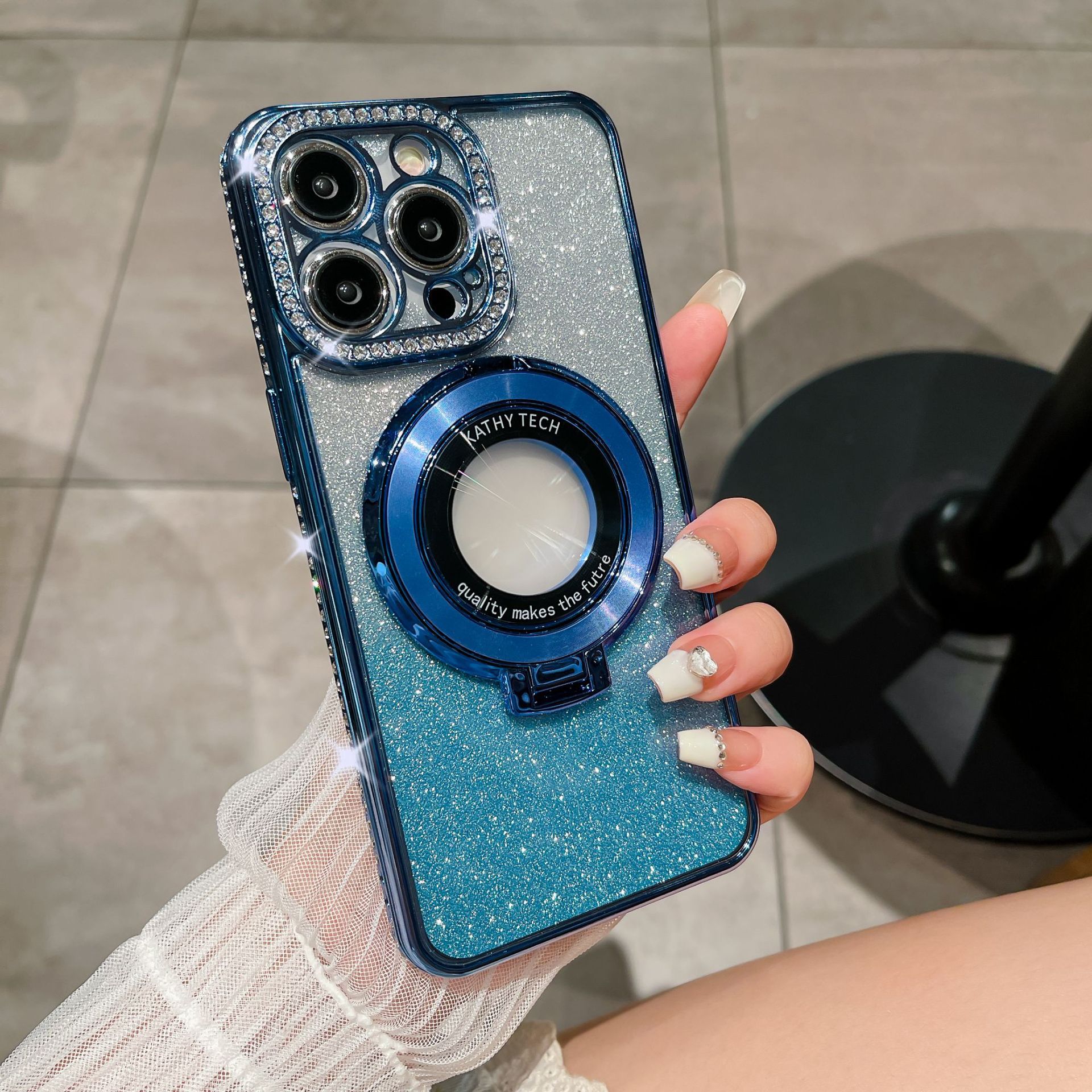 Glitter TPU maska za mobilni telefon sa magnetnim nosačem