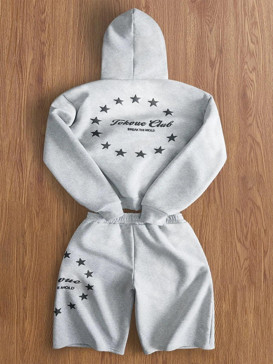 Muški set dukserica sa kapuljačom i pantalona sa 3D uzorkom