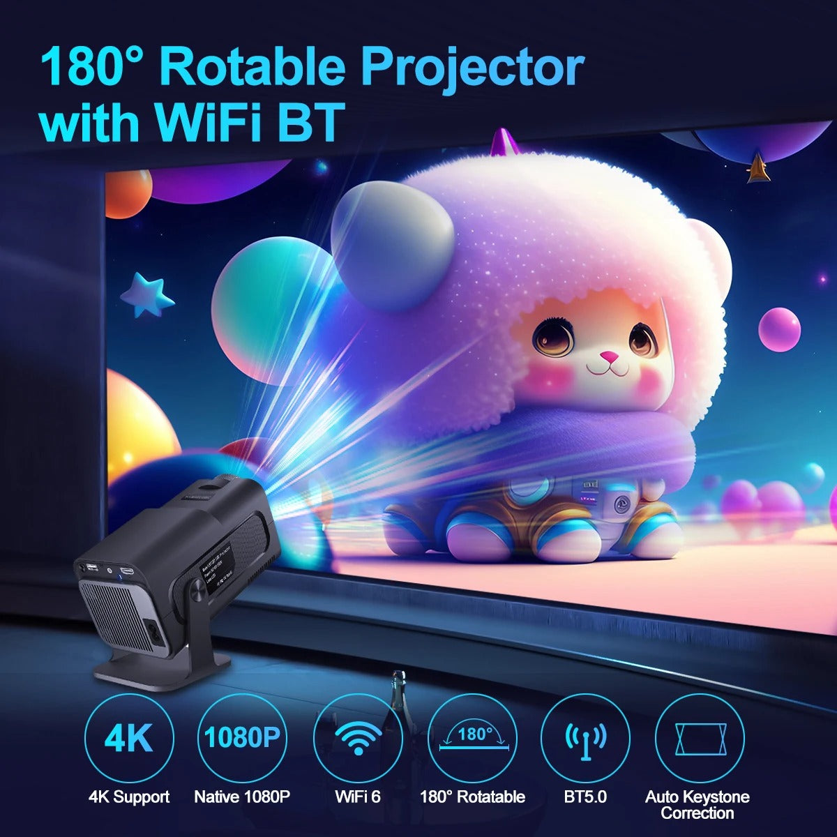Projektor 4K WiFi Smart 5G
