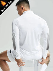 Muška ležerna sportska jakna jednobojna sa podignutom kragnom, slim fit, za teretanu