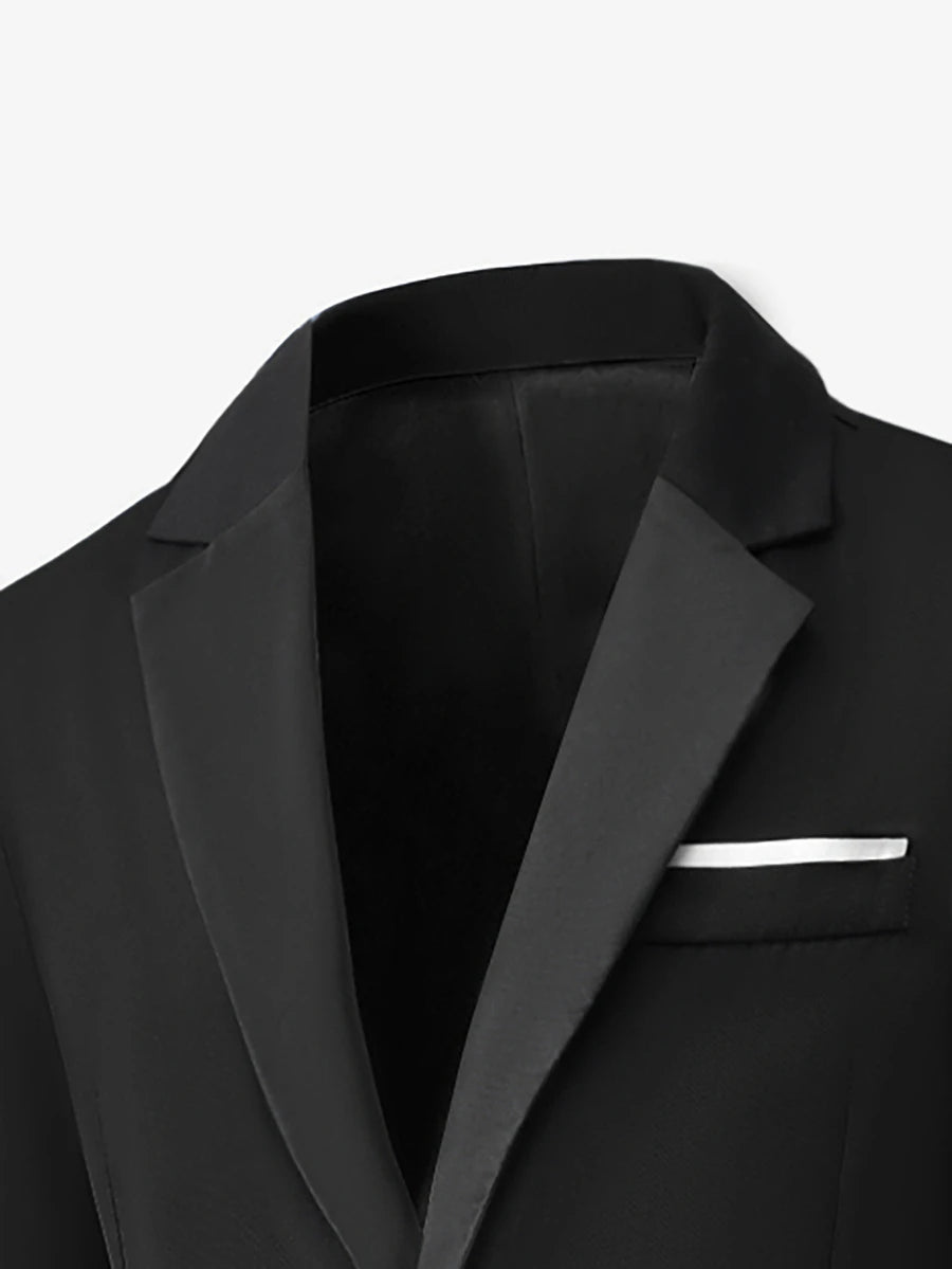 Muški poslovni set sa užim krojem, sako sa špicastim reverima i pantalone