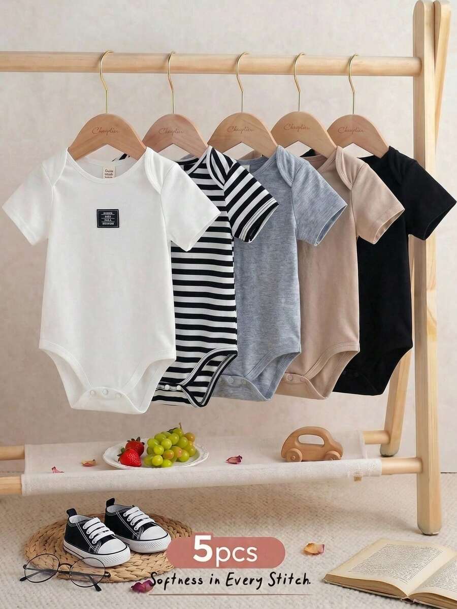 5 kom/set letnja odevna kombinacija za bebe dečaka/devojčice, kratkih rukava