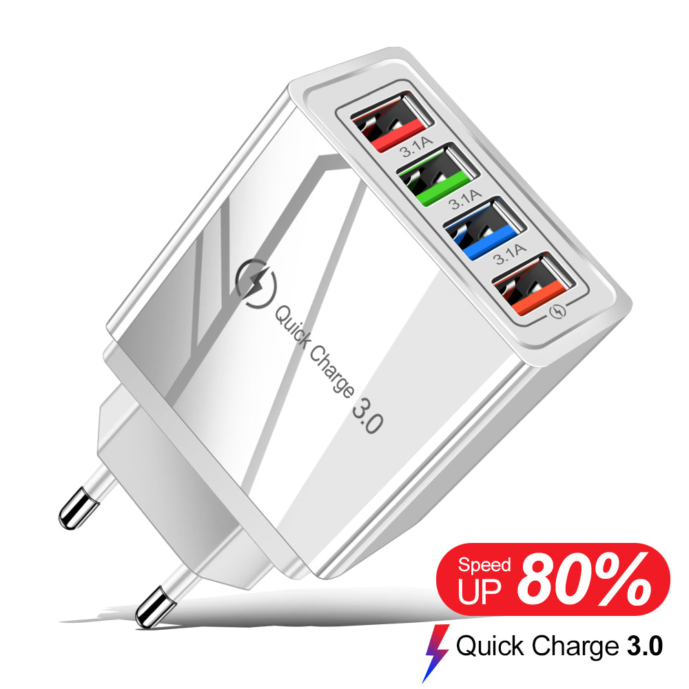 USB Quick Charge 3.0 – 4-portni adapter za telefon i tablet