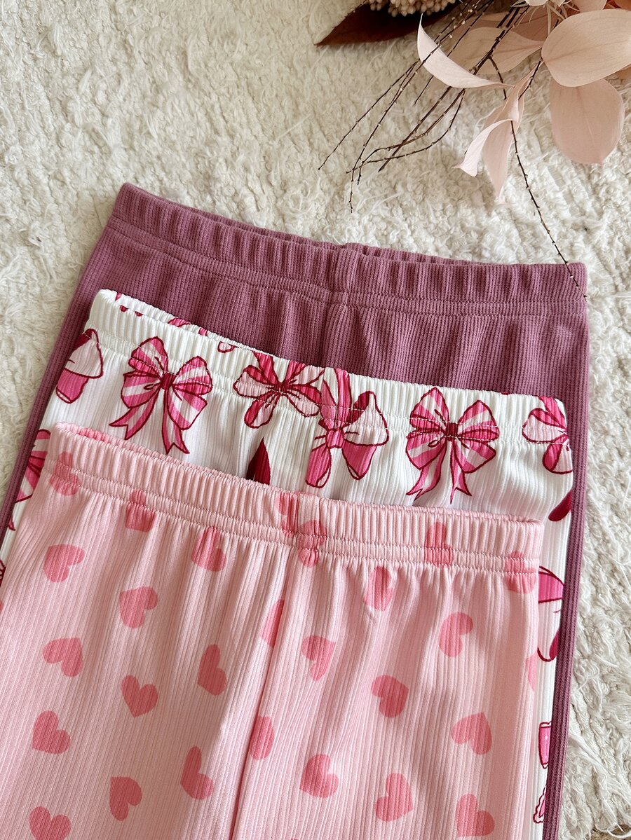 Set od 6 komada za devojčice bebe: pletena majica sa srcastim uzorkom, okruglim izrezom  i duge pantalone