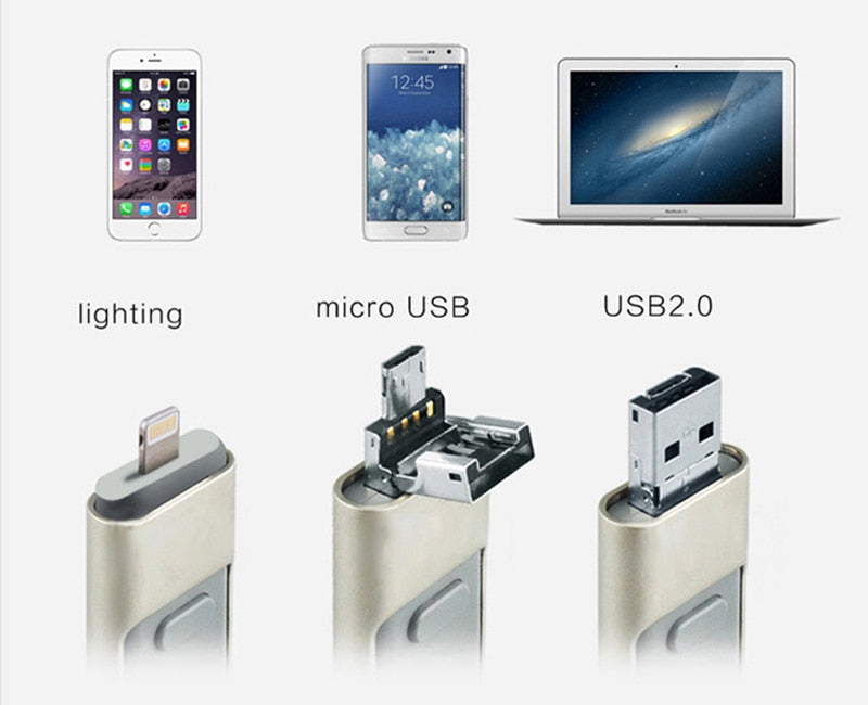 Tri u jednom OTG USB fleš disk