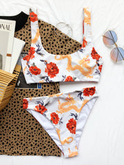 Ženski bikini kupaći kostim sa printom i tankim kaišem