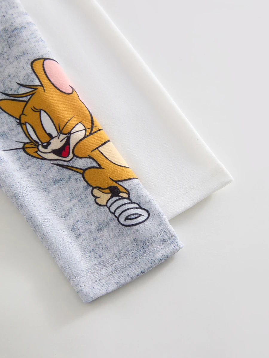 TOM & JERRY 2 komada ležerni bodi za bebe sa slatkim crtanim slovima i grafikom, dugih rukava