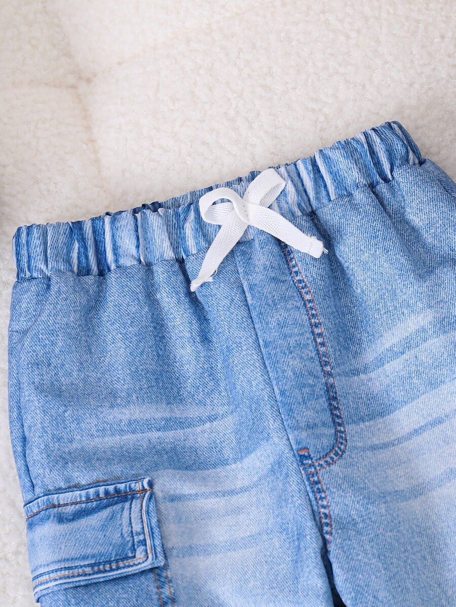 3 komada ležernih mekih sportskih pantalona sa kargo džepovima za bebe dečake