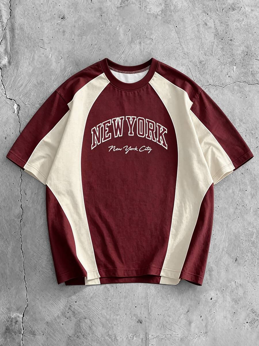 EMRG Muški crno-beli streetwear sportski dres sa New York City printom