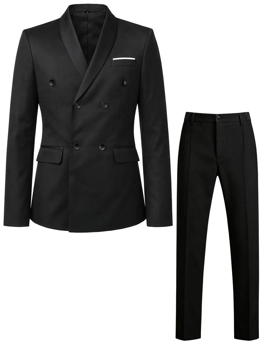 Muški set od sakoa i pantalona, slim fit, klasičan luksuzni stil, formalni, Old Money