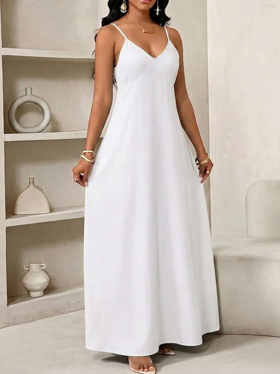 Lady Haljina sa tankim kaiš-bretelama i printom sa šljokicama, plus size