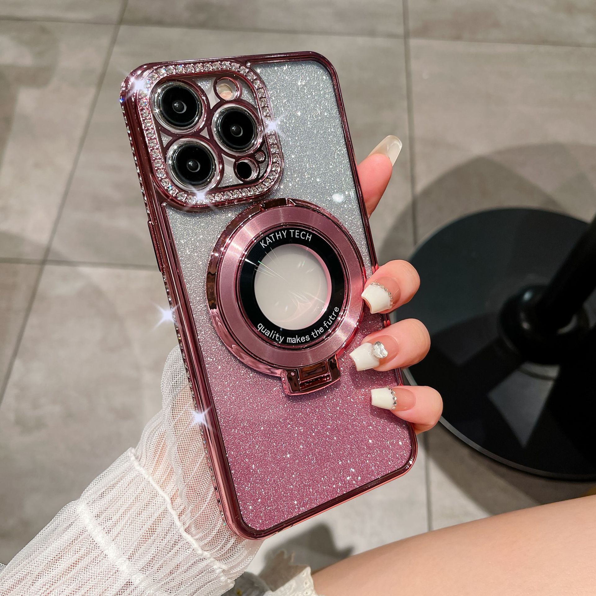 Glitter TPU maska za mobilni telefon sa magnetnim nosačem