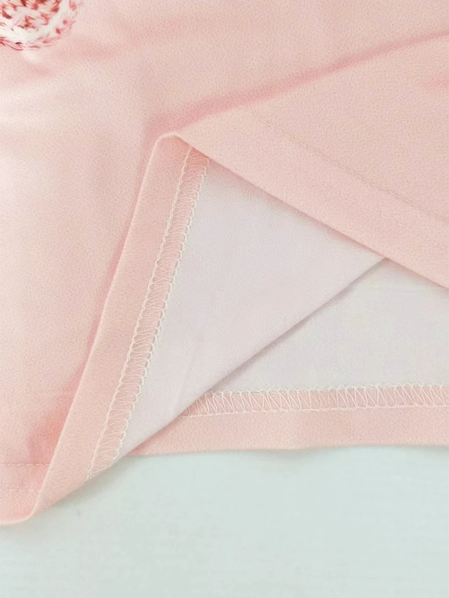 Ženska ležerna majica plus size kratkih rukava sa okruglim izrezom, vezom i cvetnim dezenom