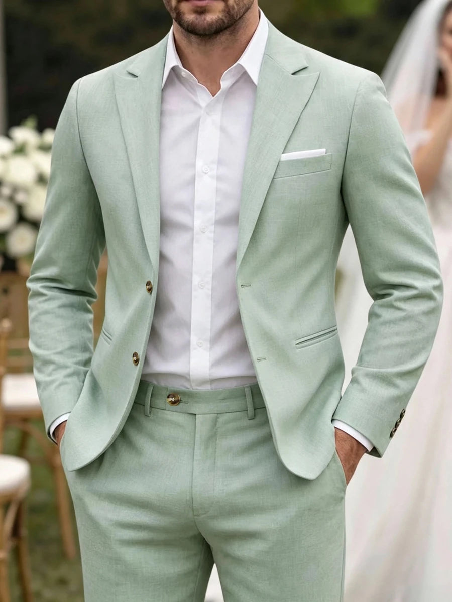 Muški formalni komolet od dva dela sa sako i pantalonama u jednoj boji, slim fit