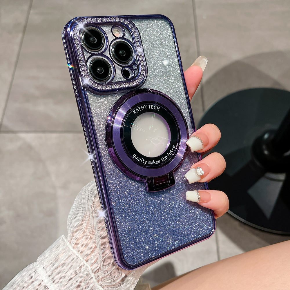 Glitter TPU maska za mobilni telefon sa magnetnim nosačem