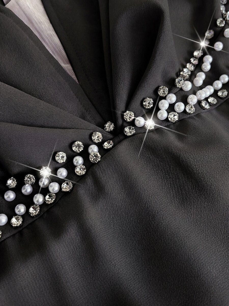 Elegantna romantična lepršava haljina za žene plus size sa V-izrezom