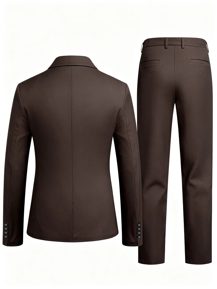 Muški set od sakoa i pantalona, slim fit, klasičan luksuzni stil, formalni, Old Money