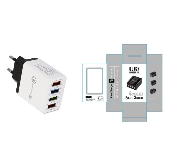 USB Quick Charge 3.0 – 4-portni adapter za telefon i tablet