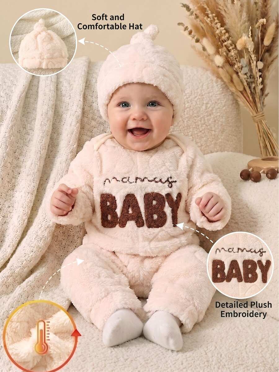 Pleteni romper za dečaka, slatki crno-belo prugasti sa medvedom aplikacijom, dugih rukava
