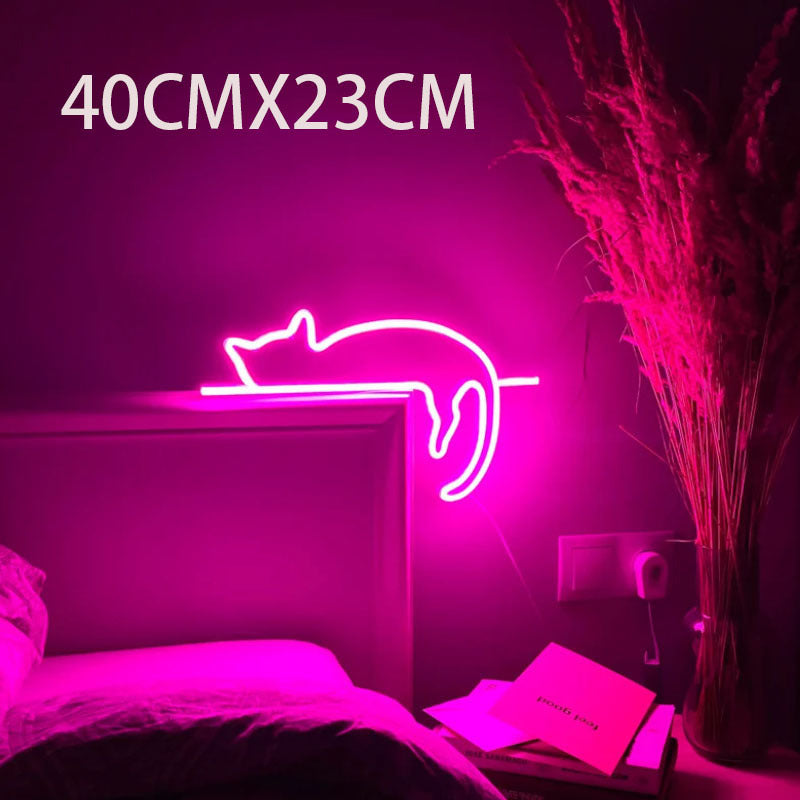 Neon LED Light  mačka