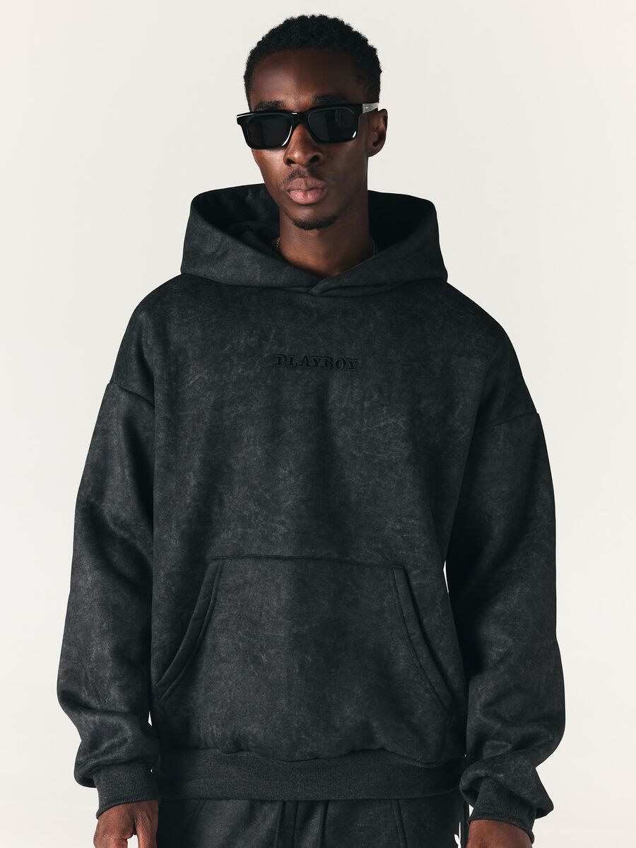 PLAYBOY X SUMWON Oversized duks sa kapuljačom, vezenim logotipom, printom na grudima