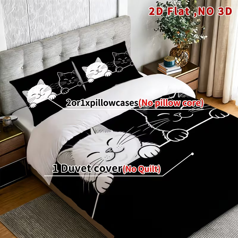 2D Ravna Crtana Mačka Set 230x220