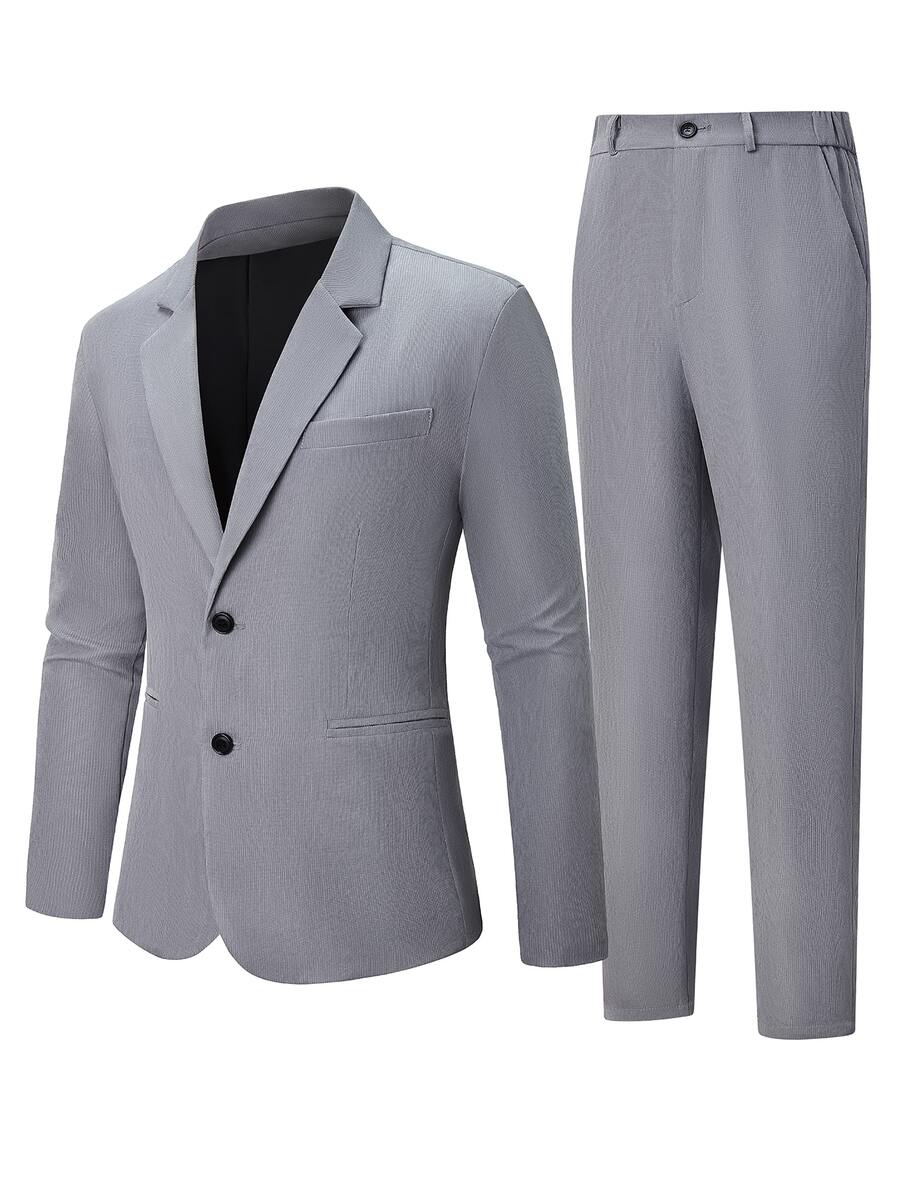 Muški set sako sa prugastim printom  i pantalona za odelo