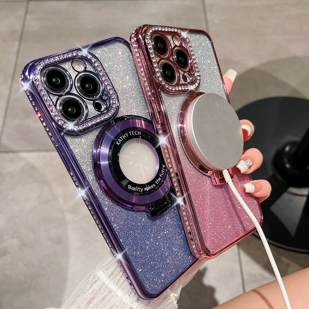 Glitter TPU maska za mobilni telefon sa magnetnim nosačem
