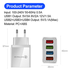 USB Quick Charge 3.0 – 4-portni adapter za telefon i tablet