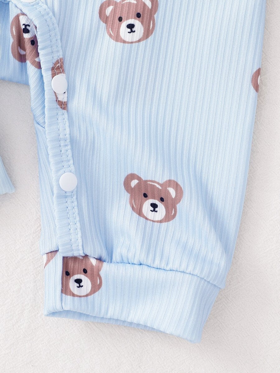 Kombinezon sa kapom, beli panda, zeleni avokado, plavi medved, slatki crtani print, mekan i udoban