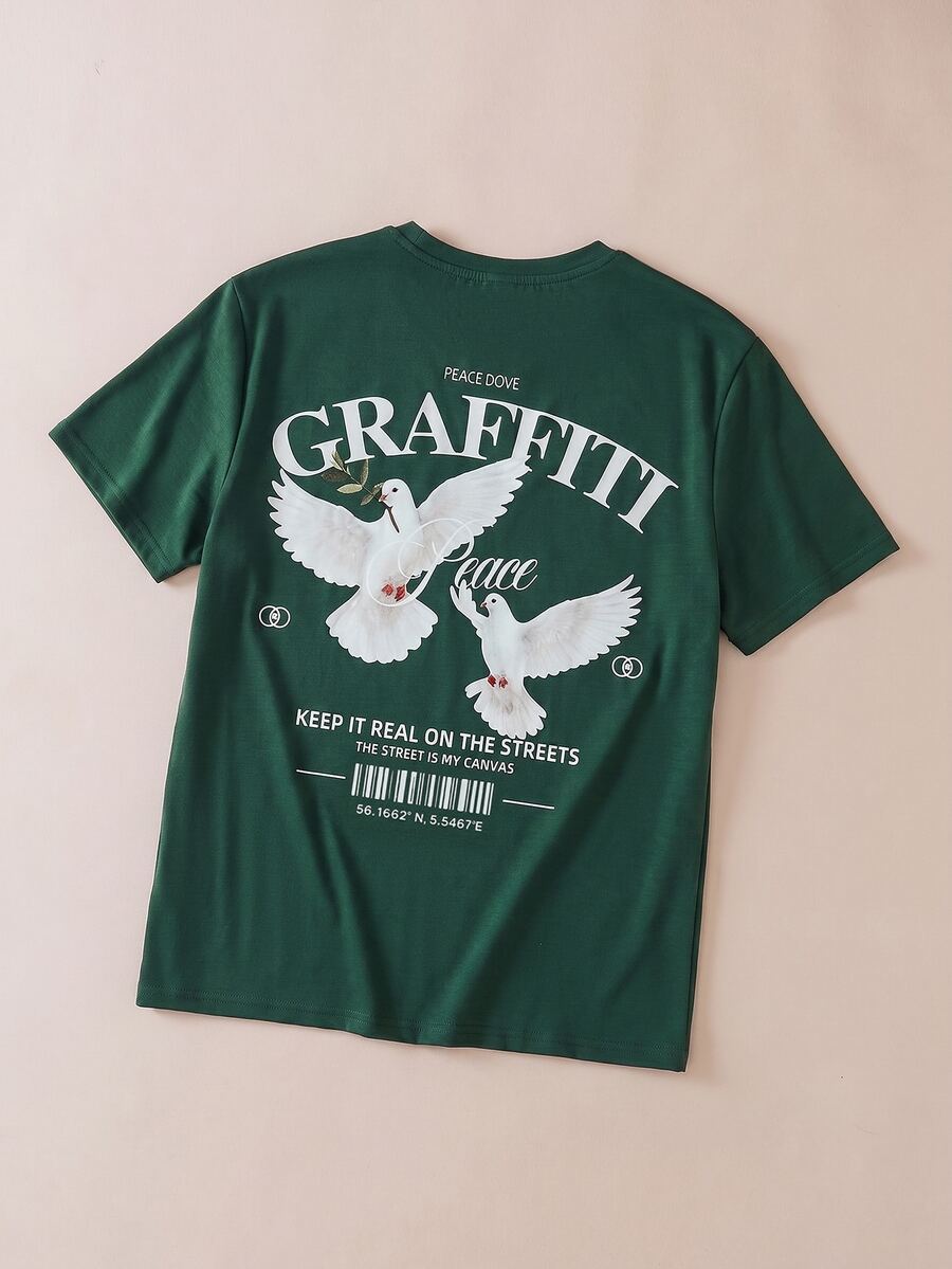 Muška majica kratkih rukava sa grafičkim printom slova Brooklyn & New York