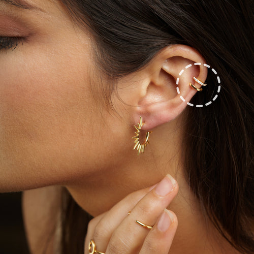 Dupli ear cuff sa kubnim cirkonima