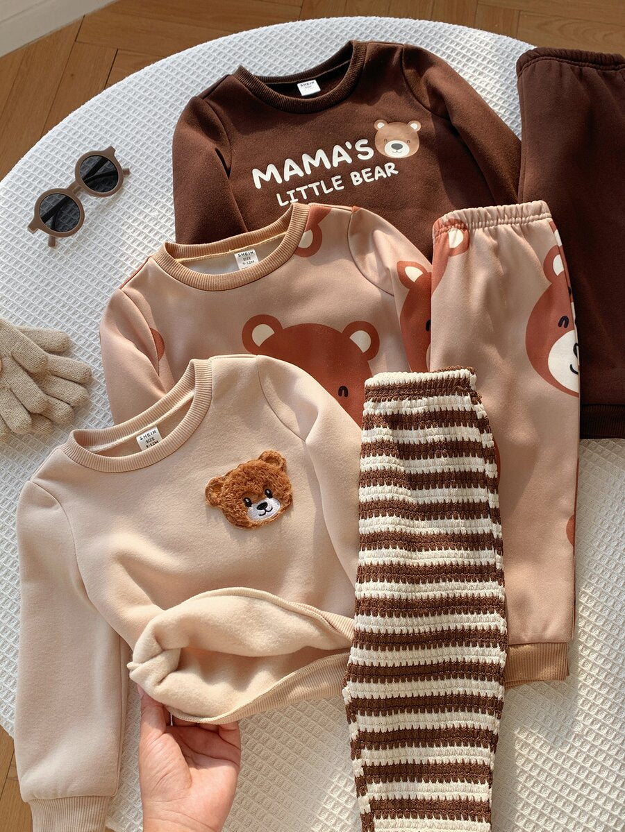 6-delni set za bebe sa pletenim puloverom  mekim okruglim izrezom i dugim rukavima, uz duge pantalone sa elastičnim strukom