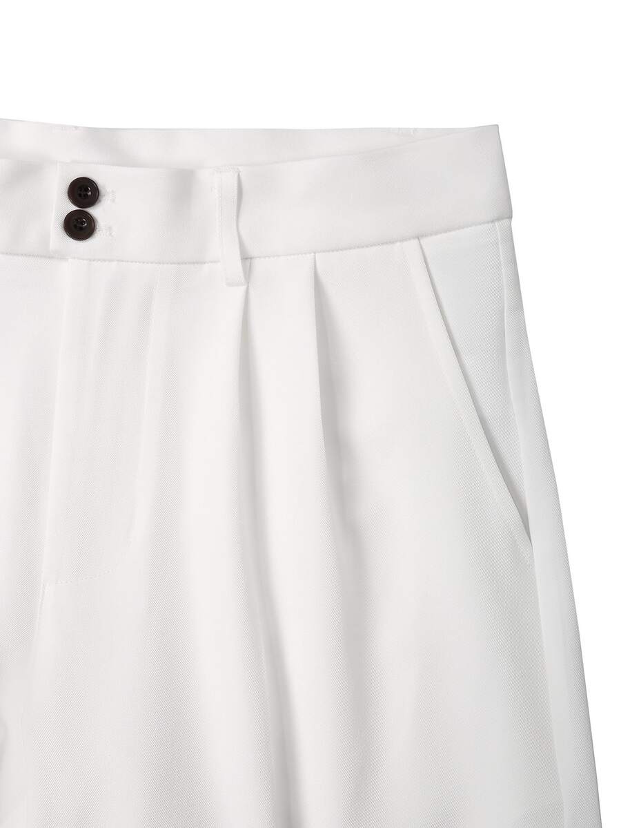 Muške svečane pantalone od odela jednobojne sa dizajnom kopče na struku, džepovima i suženim nogavicama