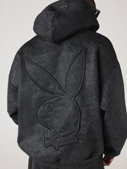 PLAYBOY X SUMWON Oversized duks sa kapuljačom, vezenim logotipom, printom na grudima