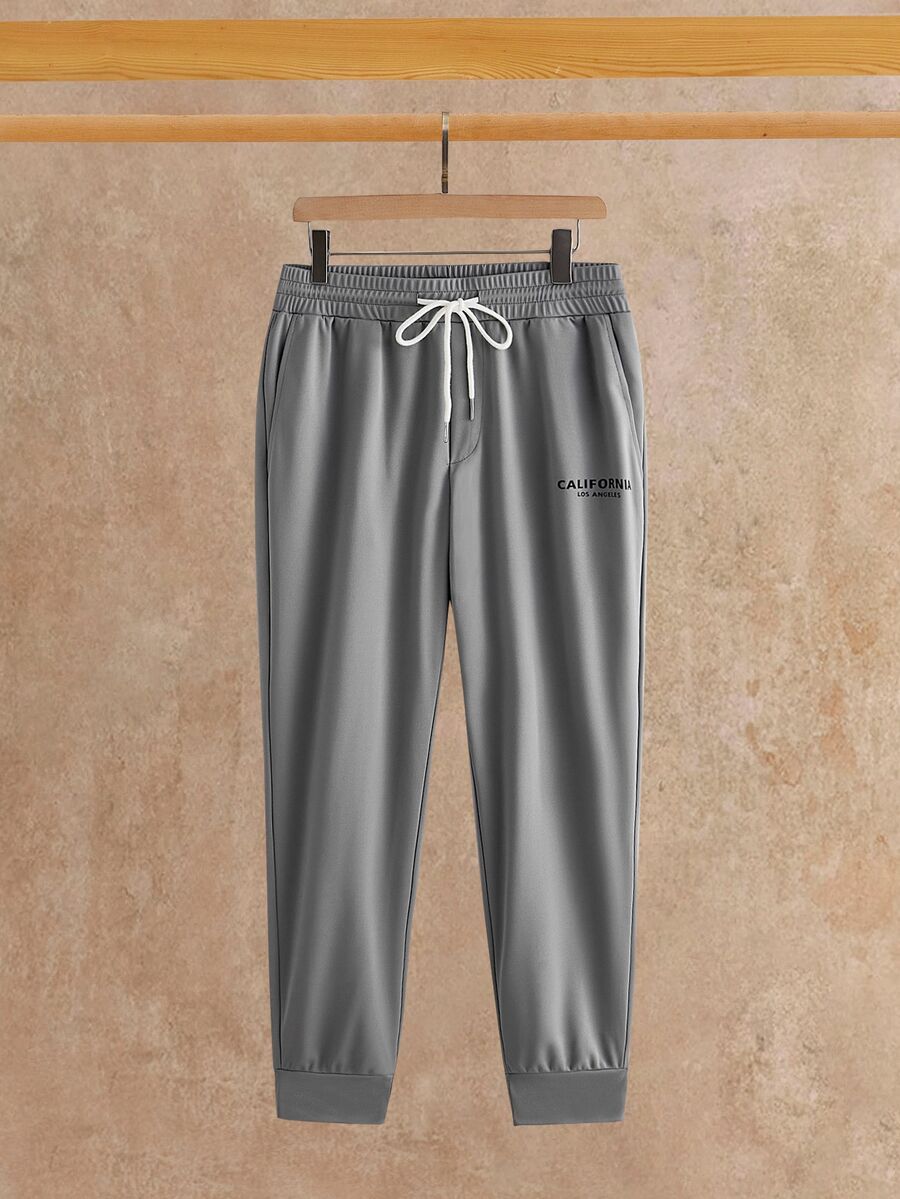 RebelGame 2 kom/set muška majica kratkih rukava i ležerne pantalone sa perticom u struku
