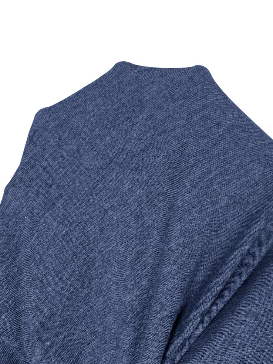 Ženska ležerna haljina plus size, jednobojna, sa okruglim izrezom, kratkim rukavima i džepom